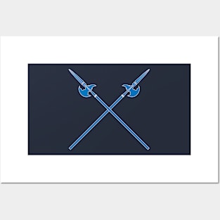 Crossed Halberds (Blue) Posters and Art